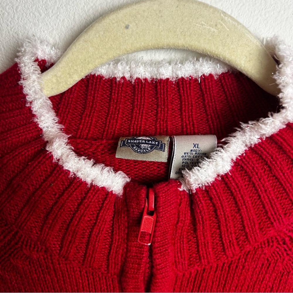 Shaver Lake Zip front snowman detail Christmas sweater size: XL - Picture 2 of 9